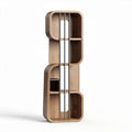 Wooden bookshelf with open storage compartments and modern design 200 x 80 x 30cm
