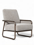 Fabric lounge chair with metal frame in gray measures 85 x 75 x 90cm