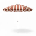 Striped beach umbrella with aluminum pole and UV protection 200cm