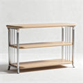 Wood and metal console table with two shelves 80 x 30 x 70cm