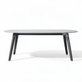 Oval dining table in white with metal legs 160 x 80 x 75cm
