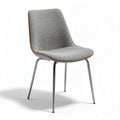 Fabric dining chair with gray upholstery and metal legs 40 x 45 x 85cm
