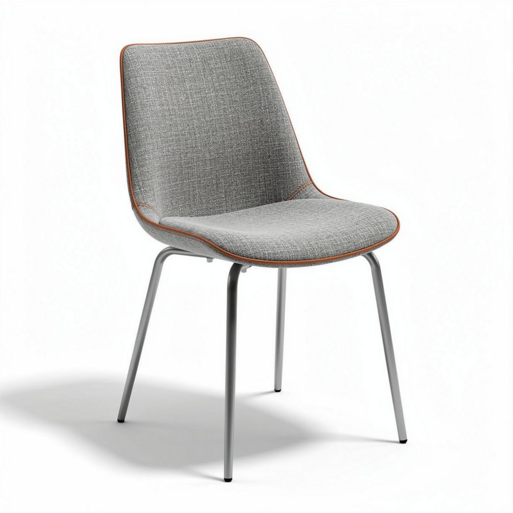 Fabric dining chair with gray upholstery and metal legs 40 x 45 x 85cm