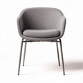 Fabric upholstered dining chair with metal legs in gray 60 x 60 x 80cm