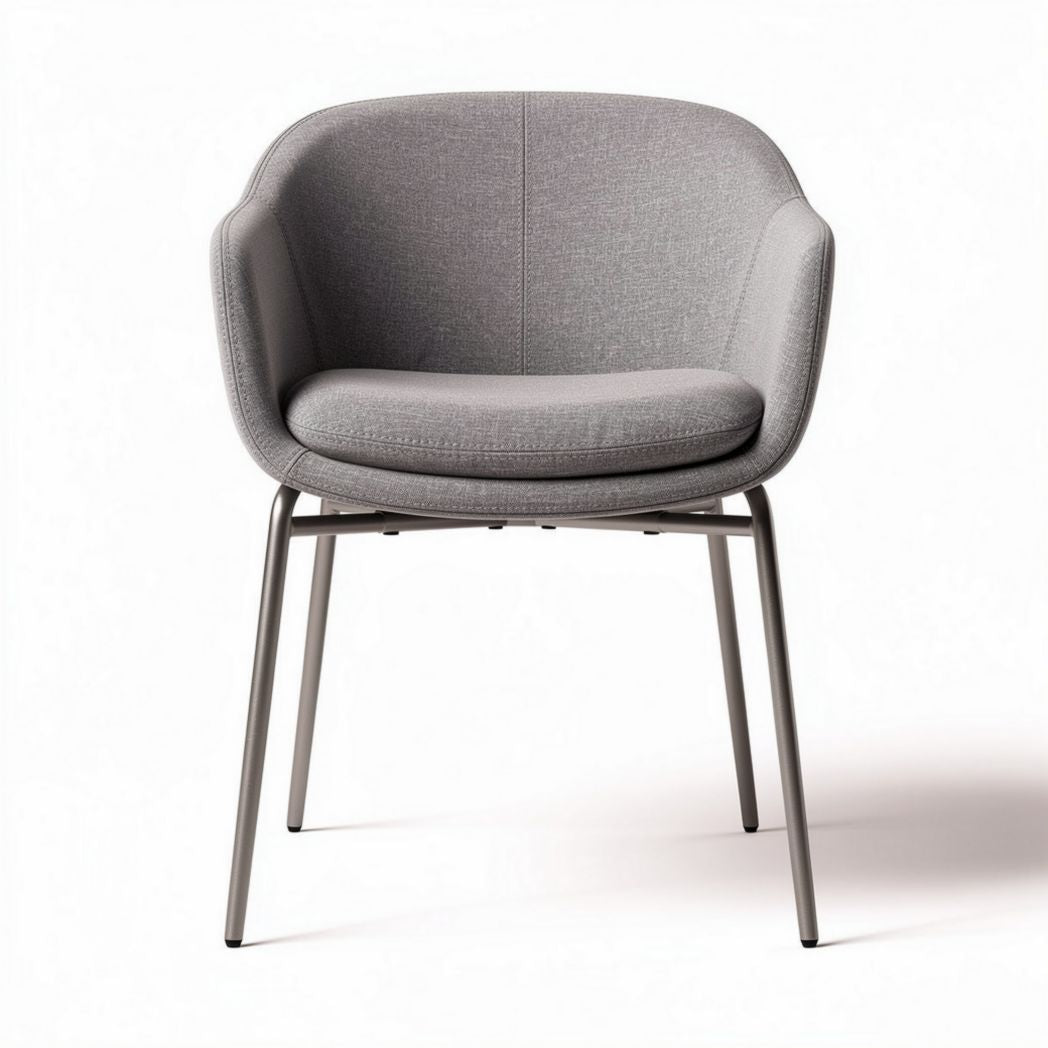 Fabric upholstered dining chair with metal legs in gray 60 x 60 x 80cm